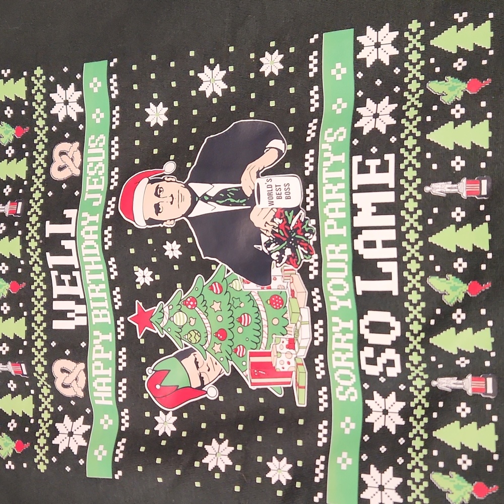 Green The Office Christmas Graphic Sweater